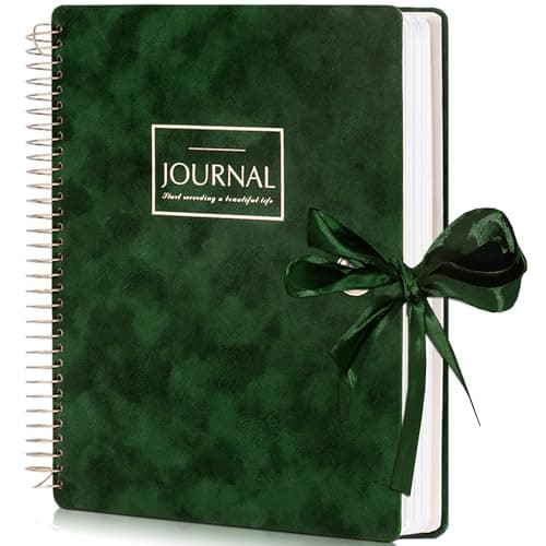 FLYING EAGLE 300 Pages Thick Spiral Notebook Journaling Notebooks Vintage Velvet Journal for Women Men A4 Lined Journals for Writing with Gift Box, 8.5 x 11in, Green - Image 1