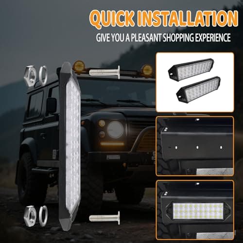 SAN YOUNG 2Pcs LED Light Bar for Truck, 6 Inches Reverse Lights Flood Beam for Truck Tractor ATV UTV Boat, 12V Flush Mount Small Light Bar - Thumbnail 5