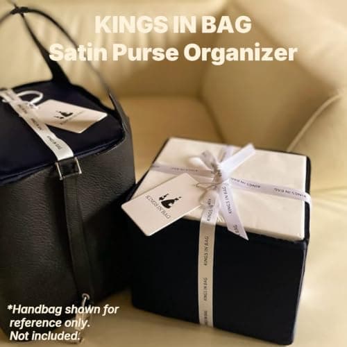 KINGS IN BAG Satin Purse Organizer for Picotin 22, Black - Thumbnail 2