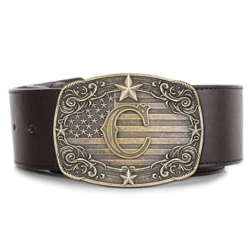 Absbolo Western Belt Buckle Men Initial Letter ABCDJRM to Z Rodeo Cowboy Belt Buckles for Women C - Thumbnail 4