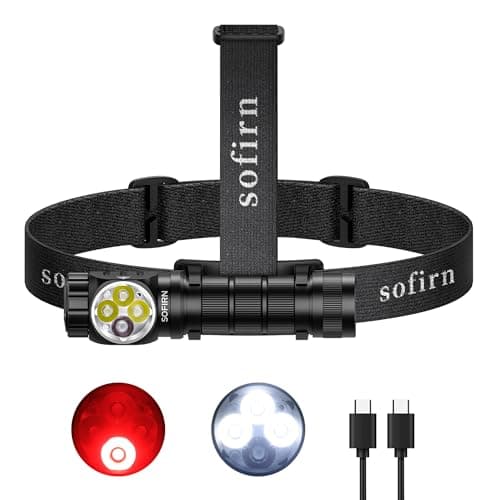 Sofirn HS43 Headlamp with Red Light, 3200 Lumen Rechargeable LED Headlamp Waterproof With Magnetic Base for Adults, Perfect for Camping, Hiking, Hunting, Long Battery Life, Adjustable Rotary Switch