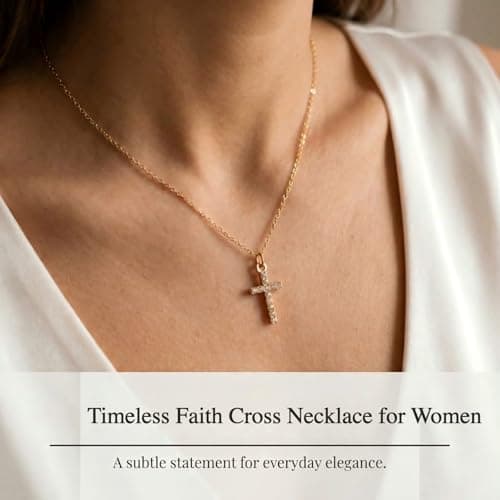 Orejorde 18K Gold Plated Cross Necklace for Women Small Faith Dainty Cross Pendant Necklace with Gift Box, Christian Cross Necklace Religious Jewelry for Mother`s Day Birthday Daily - Thumbnail 4