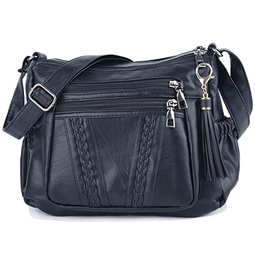 ELDA Crossbody Bags For Women Pocketbooks Soft PU Leather Purses and Handbags Multi Pocket Shoulder Bag - Image 1