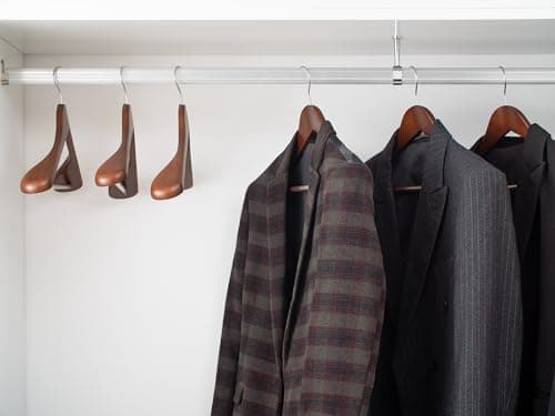 StorageWorks Wooden Hangers 10 Pack, Extra Wide Shoulder Wood Coat Hanger for Coats, Shirts, Jackets, Pants, Suits, Light Walnut Color - Thumbnail 5