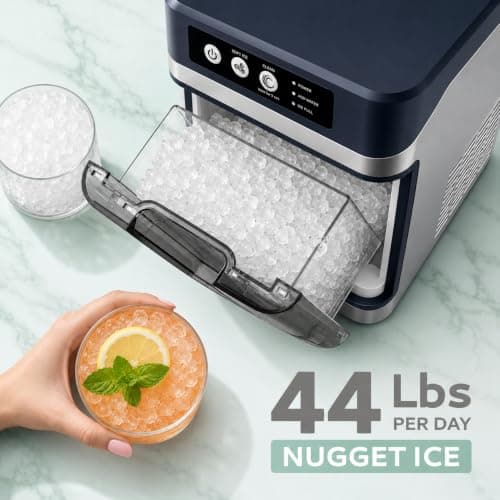 ELECVIVA Nugget Ice Maker 45lbs/Day Self-Cleaning Quiet Compact Countertop - Thumbnail 2