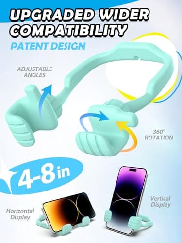 Funny Gifts for Teen Boy Kid Man Cell Phone Stand: UPGRADE Adjustable Thumbs Up Lazy Phone Holder for Desk Fun Gadget for Him Guy Tween Woman Girl Adult Essentials Stocking Stuffer Who Have Everything - Thumbnail 2