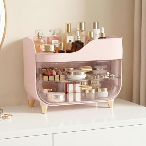 Asdbko Makeup Organizer for Vanity with Large Smooth Drawers Extra Large Skincare Organizer for Bathroom Countertop and Dresser, Crystal Clear Cosmetic Storage Display Case for Beauty Products - Thumbnail 3