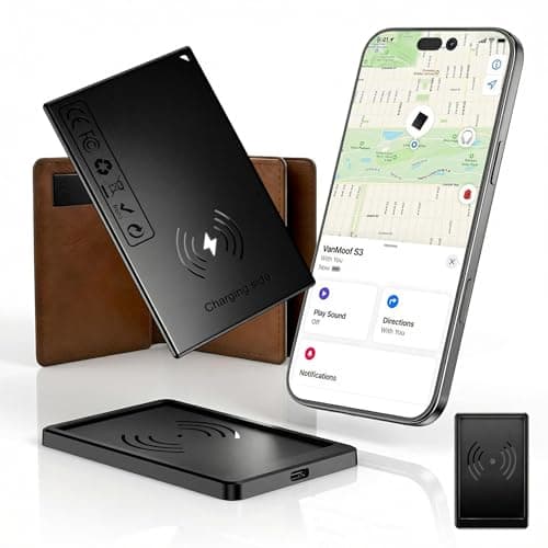 Wallet Tracker Card Apple Find My (iOS Only), Rechargeable Air Tracker Tag, Waterproof Item Finder for Wallet, Bags, Passport, Custom Charger Included, 0.07inch, Men's Gifts - Image 1