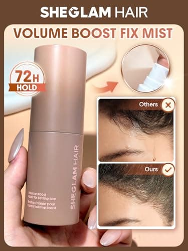 SHEGLAM HAIR Volume Boost Fiber Fix Setting Mist (1 fl oz), Instant Film, 72H Hold Windproof Waterproof, Sweatproof No Color Run, Hairline Enhancer Volumizing Spray for All Hair Types-30ml - Thumbnail 2
