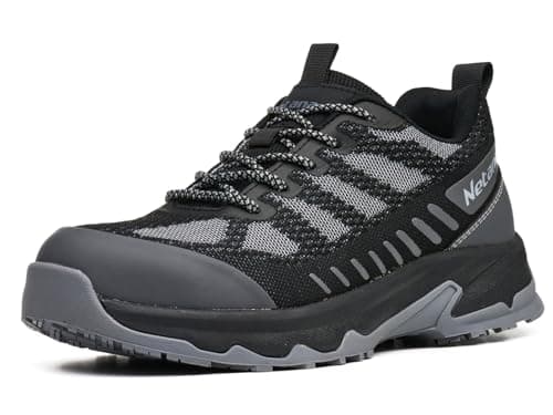 Netanac Lightweight Steel Toe Shoes Men,Slip Resistant Safety Work Sneakers - Image 1