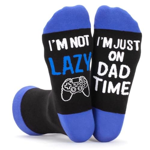 AGIFTMIND Funny Novelty Daddy Socks for Men New Dad Grandpa Father In Law, Best Birthday Fathers Gifts from Daughter Son (US, Alpha, One Size, Regular, Regular, BlackBlue)