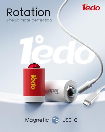 Charger Fast Charging for iPhone, 1°edo 20W Magnetic Fast Charger Block with 3FT Cable Innovative Magnetic to Lightning Cable for iPhone 14/13/12/11/Xs Max/XR/X (White) - Thumbnail 2