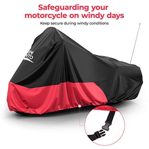 KEMIMOTO Heavy Duty 420D Motorcycle Cover Fits Side Top Box Waterproof Outdoor Compatible with Touring, Touring Ultra Limited Road King Street Glide Road Glide All Weather Dust Sunlight Rain Cover - Thumbnail 4