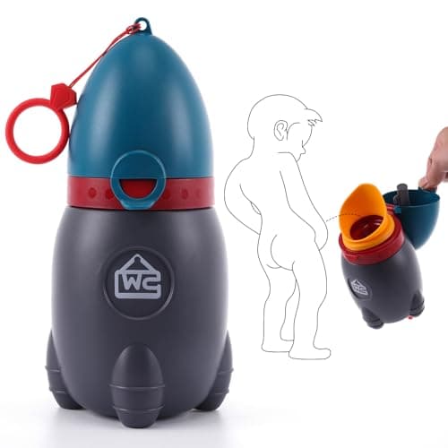 DIJIAMEIYA Portable Potty for Kids – Leak-Proof Rocket Travel Urinal for Boys & Girls, Lightweight Road Trip Essential for Car, Camping, Potty Training, Easy-Clean Reusable Pot(Deep Blue) - Image 1