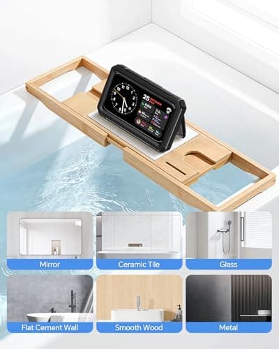 UPRONE Waterproof Phone Holder for Shower- 480° Rotatable Retractable Adjustable Anti Fog iPhone Case for Shower,Bathroom Accessories Wall Mount Phone Holder for 4-7" Cellphones - Thumbnail 4