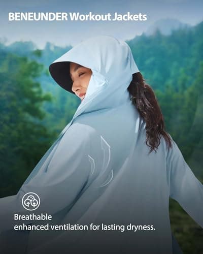 BENEUNDER Cooling Women's UPF 50+ Sun Protection Lightweight Hoodie Jacket Long Sleeve Active Sun Shirts for Outdoor Workout - Thumbnail 4