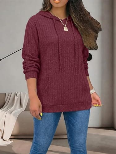 STOLKISS Fashion Hoodies for Women Long Sleeve Sweatshirts Causal Loose Fit Fall Pullover Spring Shirts with Kangaroo Pockets - Thumbnail 2