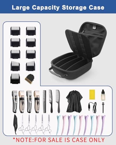 Krypthos Hard Travel Case for Hair Clippers & Hair Cutting Barber Supplies, Portable Clipper Storage Holder Organizer, Trimmer Storage Case for Barbers Supplies, Hair Cutting Razor Guard Grooming Kits - Thumbnail 3