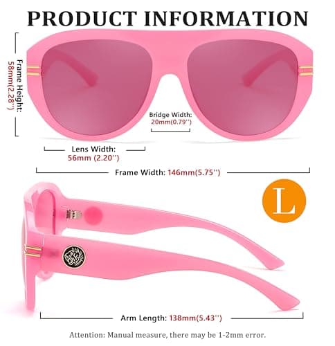 FEISEDY Retro Polarized Oversized Sunglasses for Men Women Trendy 70s Vintage Plastic Frame Sun Glasses B4150 - Thumbnail 5