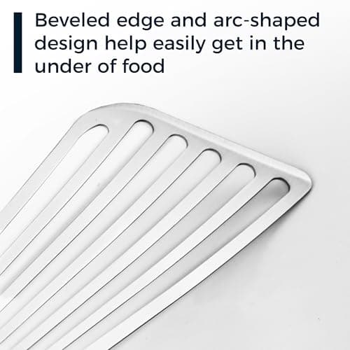 MUJINON Fish Spatula 18/8 Stainless Steel, Thin Long Flexible 12.5-in Metal Spatula Fish Turner Brushed Kitchen Utensil for Outdoor Grilling Daily Barbeque, Dishwasher Safe - Thumbnail 3