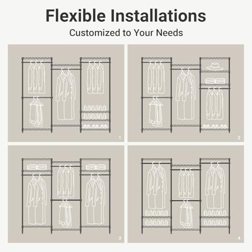 VIPEK V5 Plus Large Portable Closet Rack Freestanding Wardrobe Closet, Multi-Functional Clothes Rack Heavy Duty Metal Clothing Rack for Hanging Clothes, 85.4" L x 15.7" W x 76.4" H, Black - Thumbnail 4