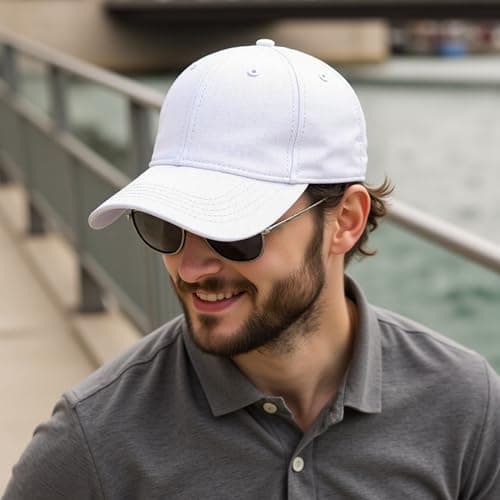 spxkd Structured Baseball Hats for Men Women Breathable Washed Cotton Baseball Caps Adjustable Golf Dad Hat for Wide Occasion - Thumbnail 5