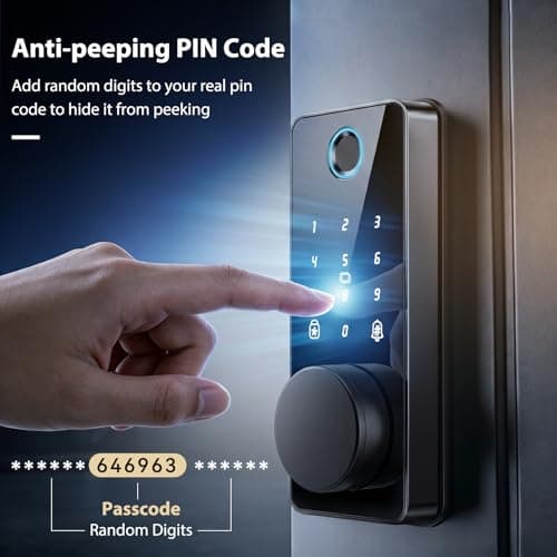 Smart Lock with Handles, Biquole Fingerprint Door Lock App Control - Thumbnail 2