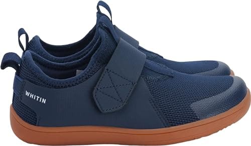 WHITIN Toddler/Kids Wide Barefoot Shoes for Boys/Girls Slip-On Sneakers Minimalist Wide Width Zero Drop Size 8 Walking Athletic Sport Flat Casual Jogging Navy Blue 25 - Thumbnail 4