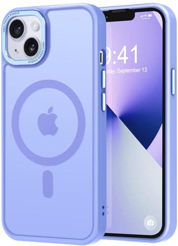 Thomo Strong Magnetic for iPhone 13 Case & iPhone 14 Case [Compatible with Magsafe] Translucent Matte Slim Shockproof Women Girl Anti-Fingerprint Protective Case for iPhone 14/13 6.1", Light Purple - Image 1