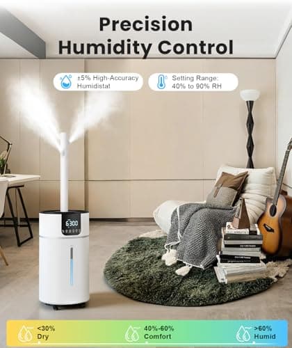 AreShark 4.2 Gal/16L Humidifier Large Room, Cool Warm Mist 2000ft² Whole House Air Humidifiers for Bedroom, Plants, Adults, 60H Runtime, Humidity Setting, Easy to Clean, Top Fill, Extension Tube - Thumbnail 5