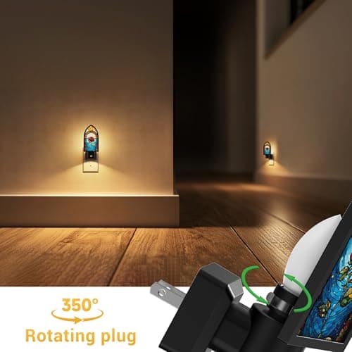 L LOHAS LED Night Lights Plug into Wall, Night Light with Light Sensor, 3000K Soft White, 0-100LM Brightness Adjustable, Acrylic Rose Nightlight for Bathroom Bedroom Hallway - Thumbnail 4