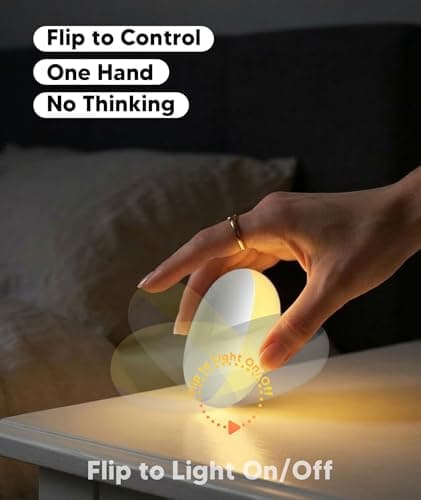 Baby Night Light 1800K No Blue Light, Nursery Night Egg Light for Breastfeeding,Amber BPA-Free Silicone Lamp with Child Lock, Dimmable Touch & Flip Control, Rechargeable Bedside Light for Kids Toddler - Thumbnail 4