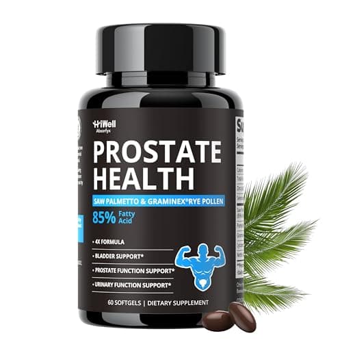 HiWell Absorfyx Prostate Health Supplements for Men, Pharmaceutical Grade – Saw Palmetto for Men, Pumpkin Seed Oil – Graminex – DHT Blocker for Urinary Tract, Bladder & Hair Support – 60 Softgels - Image 1