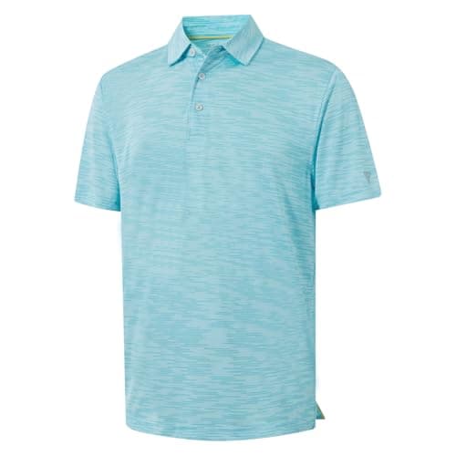 M MAELREG Mens Polo Shirt Comfortable Performance for Sports Casual UPF 30+ Sun Protection Mens Polo Shirts Short Sleeve Misty Blue - Image 1