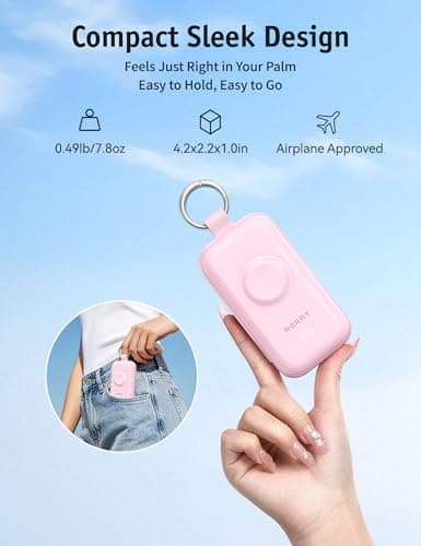 RORRY CharmGo Portable Charger 45W Fast Charging, 10000mAh Keychain Power Bank with Built-in Cables, Battery Pack for iPhone 17/16/15/14/13/12/11 Pro/Max and Apple Watch Ultra/11/10/9/SE, iPad - Thumbnail 6