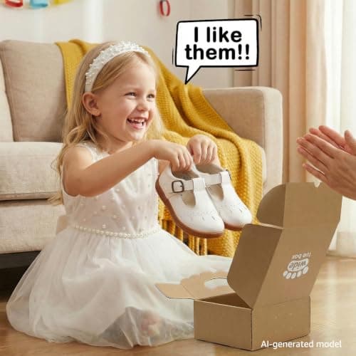 WIDE TOE BOX Toddler Little Girls Mary Jane Ballerina Flats Shoes Slip-on School Party Dress Shoes Uniform Shoes for School White Infant 4 - Thumbnail 4