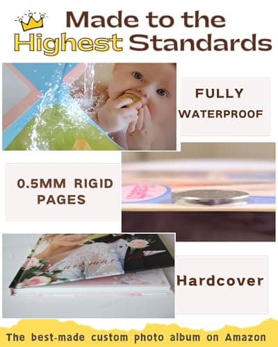 Custom Photo Book | 8x11" Hardcover Layflat with Glossy Waterproof Pages | 24 Premium Pages Holds 30-50 Photos (Up to 70 with Creative Layouts) | Wedding Album, Baby Memory Book, Scrapbook - Thumbnail 4