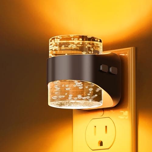 L LOHAS LED Night Light, Bubble Night Lights Plug into Wall, Acrylic Night Lights with Dusk-to-Dawn Sensor,Dimmable Amber Pulg in Nightlights for Rooms Bathroom Hallway - Image 1
