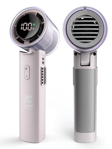 Portable Handheld Fan with Semiconductor Ice Cooling,20000 RPM Turbo Personal Fan,4500mAh Rechargeable,Hand Cooling,Foldable Neck Fan, 6-Speed Quiet Mini Fan for Outdoor/Travel/Commuting/Camping - Image 1