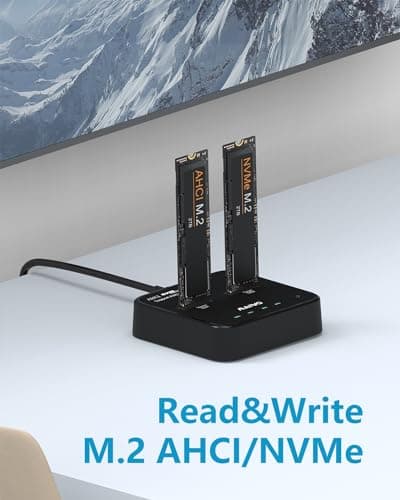 MAIWO K3016P2 NVMe AHCI M.2 SSD Duplicator, USB3.2 Type C 20Gbps Clone Docking Station, for M.2 SSD 2230/2242/ 2260/2280, Support One Key Cloner Copy Function - Thumbnail 3