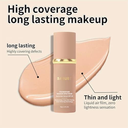 BARUBT 4-in-1 Color Changing Foundation, Medium Spectrum, Full Coverage Self-Adjusting Makeup for Mature Skin, Waterproof Liquid Concealer with Hyaluronic Acid for Daily Touch-Ups Travel 40ML*2 2PCS - Thumbnail 3