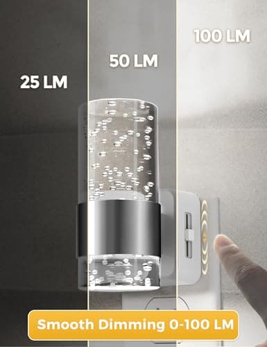 L LOHAS LED Night Light, Plug in Night Light with Auto Light Sensor[2-Pack], Brightness Adjustable with Daylight White 5000K, Wall Sconce-Style Design Nightlight for Bathroom, Hallway, Enterway - Thumbnail 4