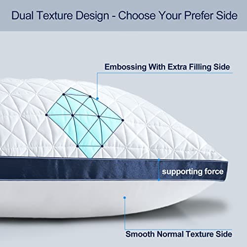 Slybear Pillows Queen Size Set of 2, Queen Pillows 2 Pack, Cooling Hotel Luxury Pillow for Bed Sleeping, Supportive Breathable Down Alternative Gusseted Pillow for Side Stomach or Back Sleepers - Thumbnail 5