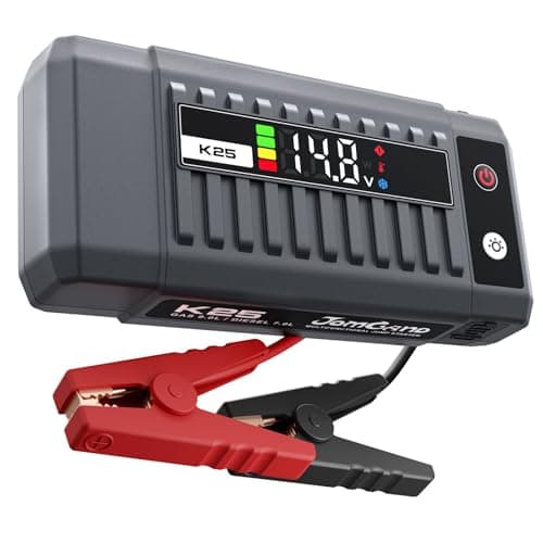 JOMGAND K25 Portable Jump Starter, 3750A 12V Car Battery Booster Pack for Upto 9.0L Gas or 7.0L Diesel Engines, Jump Box with Jumper Cable, USB/DC Charge, and 3 Mode Flashlight - Image 1
