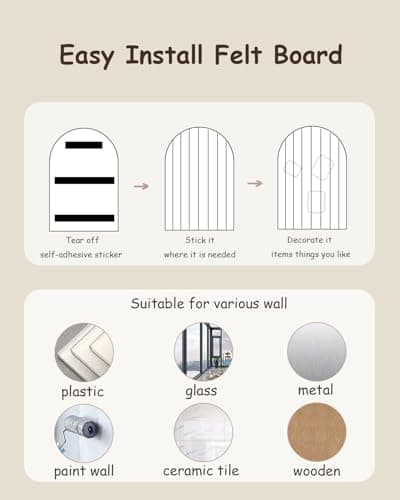Foldable Bulletin Board 24x16 inches, 0.35" Thick Felt Wall Tiles, Large Cork Board with Adhesive Sticker, Round Edges Wall Panels for Office Bedroom Living Room, Decorative Board (Silver Grey) - Thumbnail 6