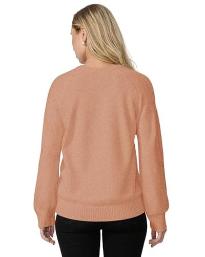 COSSEN Sweaters for Women 2025 Fall Fashion Cute Hollow Out Pullover Sweater S Light Pink - Thumbnail 5