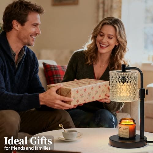 NITOWOLF Candle Warmer Lamp with Timer, Adjustable Height Candle Warmer Glass Candle Lamp Warmer for Jar Candles, House Warming Gifts Home Decor Gifts for Women (Black-Glass) - Thumbnail 6