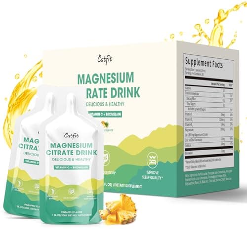 Magnesium Citrate Liquid (10 Fl Oz),Magnesium Complex Drink/Oral Solution with VitaminB,Zinc, Sodium and Bromelain for Sleep,Muscle,Heart,Gut Support