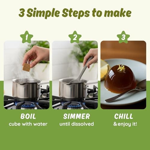 Green Tea Jelly – Vegan, Halal, Gluten-Free, Dye-Free | Jel Dessert made with Natural Brown Sugar & Konjac | 8 Counts (makes 40oz+) - Thumbnail 6