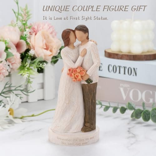 Kohehe Couple Gifts,Wedding Gift for Husband and Wife,Wedding Engagement Gift for Couple,6.7" Couple Figurines Gift for Birthday Valentines Day Christmas - Thumbnail 3